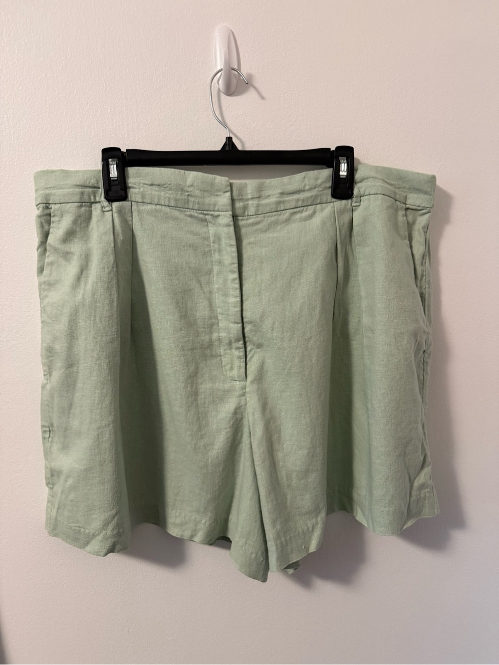 Abercrombie & Fitch Mint Green Cotton Linen-Blend Shorts XL new
